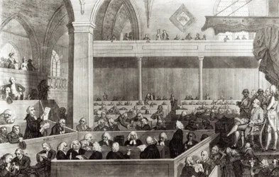 Zgromadzenie Ogólne Kirk of Scotland, grawerowane przez R. Scotta, 1787